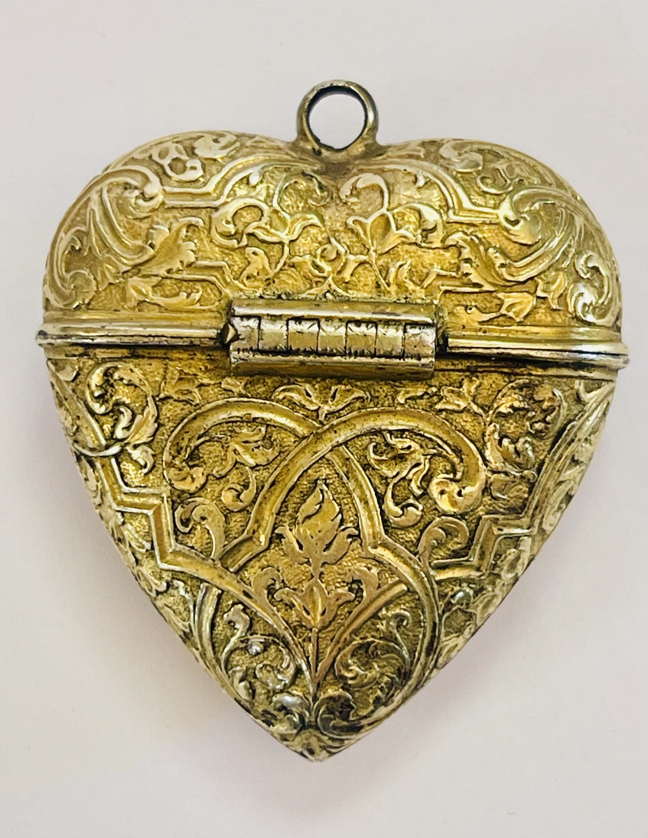 Pendentif en forme de cœur ouvrant en vermeil -photo-5